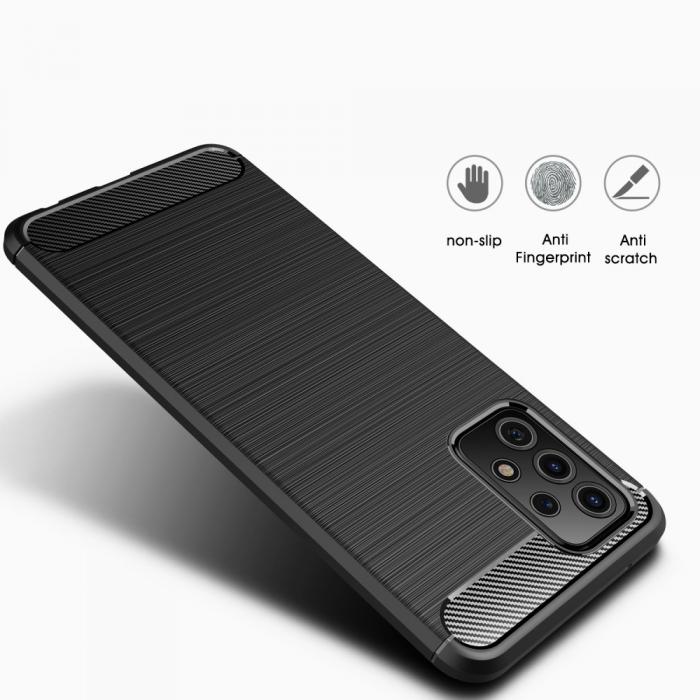 A-One Brand - Carbon Fiber Mobilskal till Galaxy A52 5G - Svart