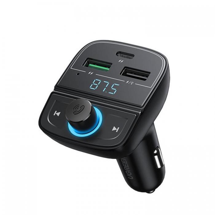 Ugreen - Ugreen FM-Sndare Bluetooth 5.0 Billaddare MP3 3x USB TF micro SD 4,8 A svart