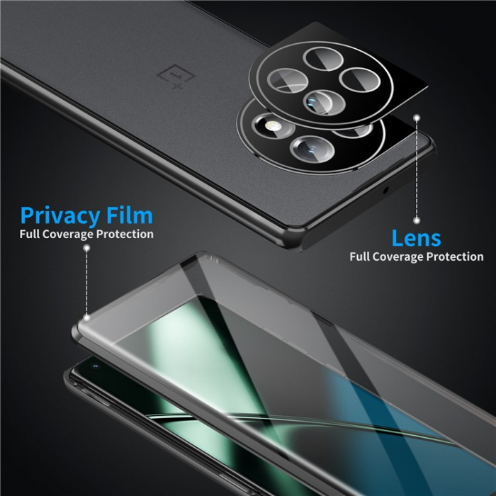 A-One Brand - OnePlus 11 5G Mobilskal Magnetic Metal Frame - Svart