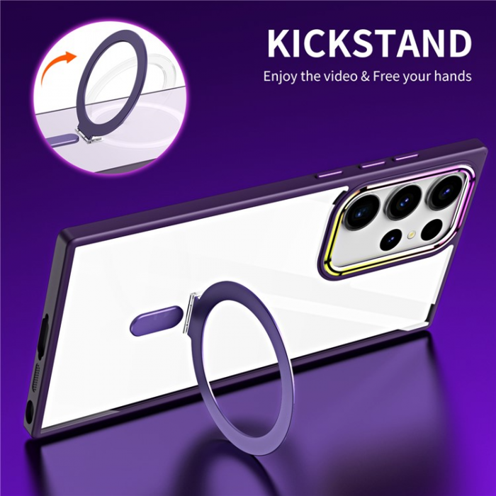 A-One Brand - Galaxy S23 Ultra Mobilskal Magsafe Kickstand Magnetic - Svart