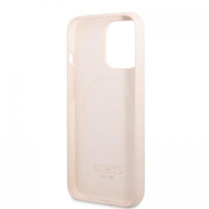 Guess - Guess iPhone 13 Pro Skal MagSafe Silicone Logo Plate - Rosa