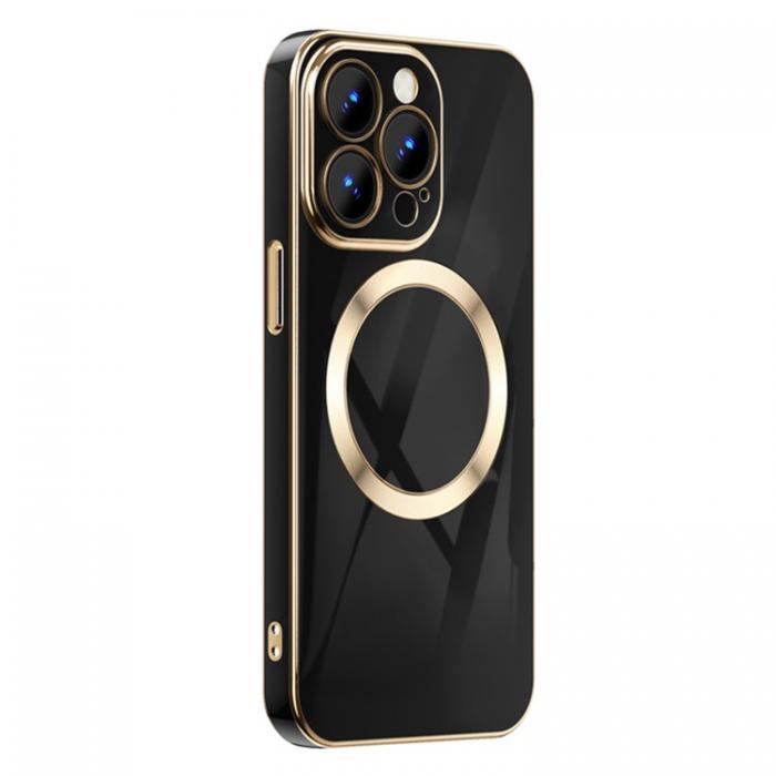 A-One Brand - iPhone 14 Magsafe Skal Gold Edge - Svart
