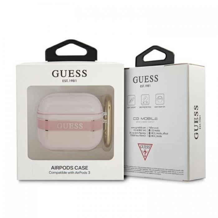 Guess - Guess AirPods 3 Skal Strap Collection - Rosa