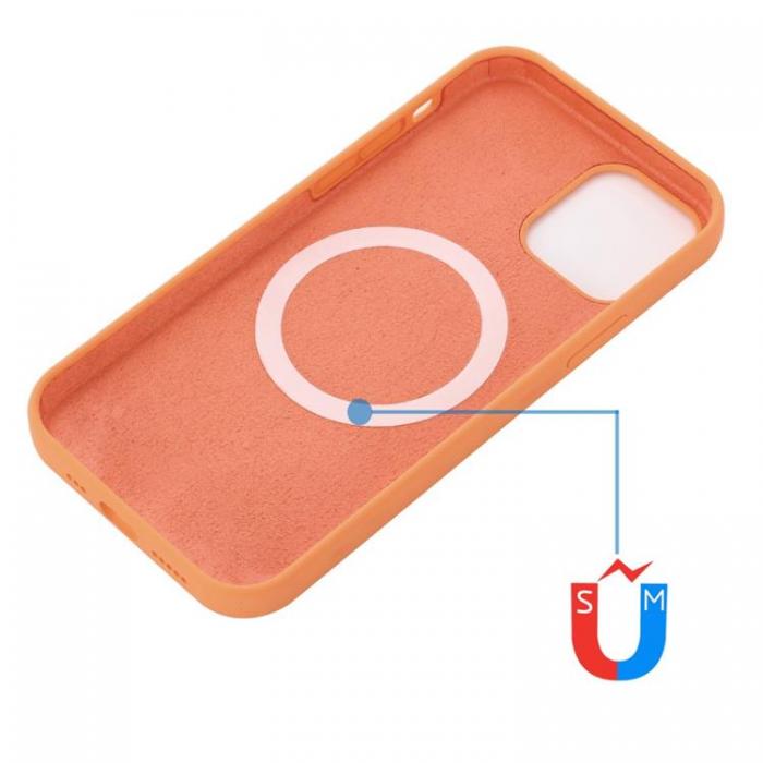 A-One Brand - Liquid Silicone MagSafe Magnetic Skal iPhone 12 - Orange