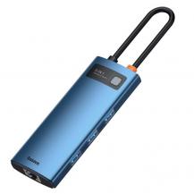 BASEUS - Baseus Metal Gleam 6in1 Multifunktionell USB-C HUB - Blå