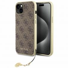 Guess - Guess iPhone 15 Mobilskal 4G Charm Collection - Brun