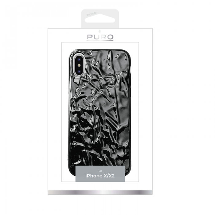 UTGATT4 - Puro Metal Flex Cover till iPhone XS / X - Black