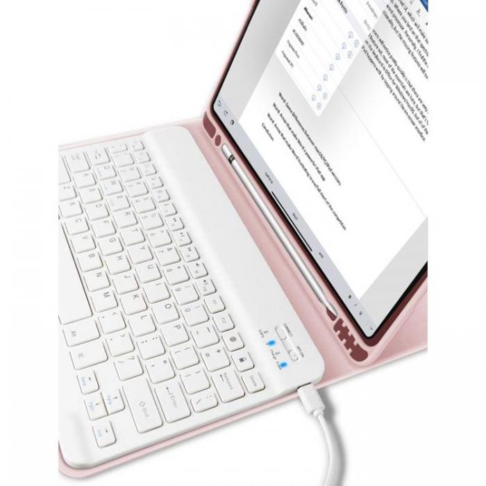 Tech-Protect - SC iPad 10.2 (2019/2020/2021) Fodral och Tangentbord - Rosa