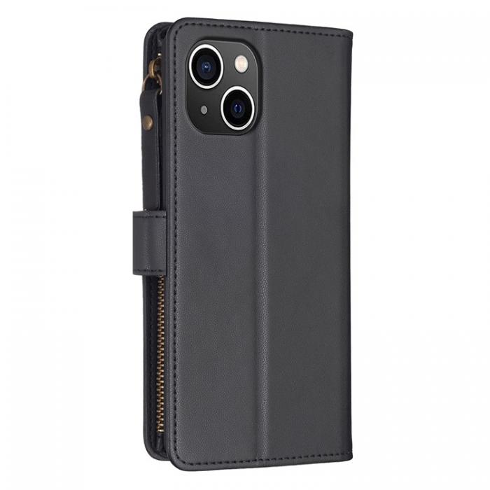 A-One Brand - iPhone 15 Plnboksfodral Zipper Flip - Svart