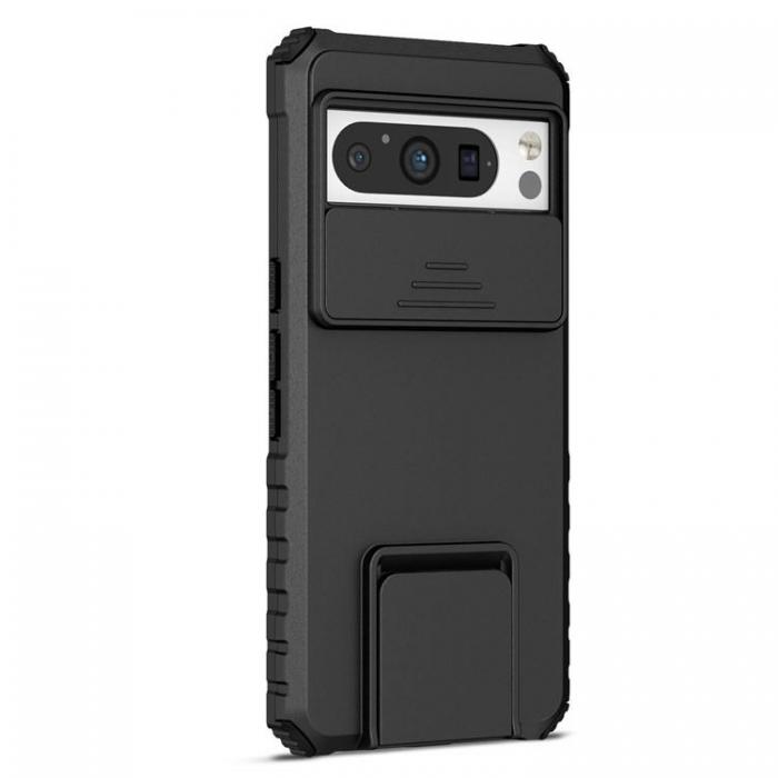 A-One Brand - Google Pixel 8 Mobilskal Slide Kamera Kickstand - Svart