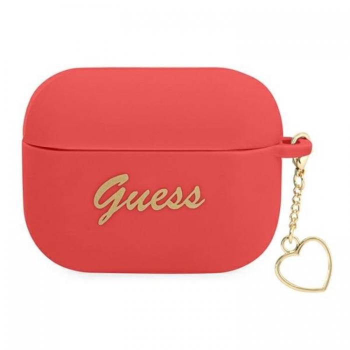 Guess - Guess AirPods Pro Skal Silicone Charm Heart - Rd