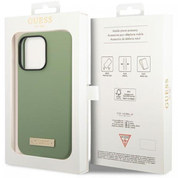 Guess - Guess iPhone 14 Pro Max Mobilskal Magsafe Logo Plate - Grn