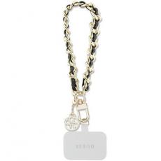 Guess - Guess Universal Mobilrem Saffiano Chain 4G Charm - Svart