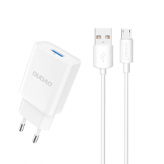 Dudao - Dudao Väggladdare USB-A Med Micro-USB Kabel - Vit