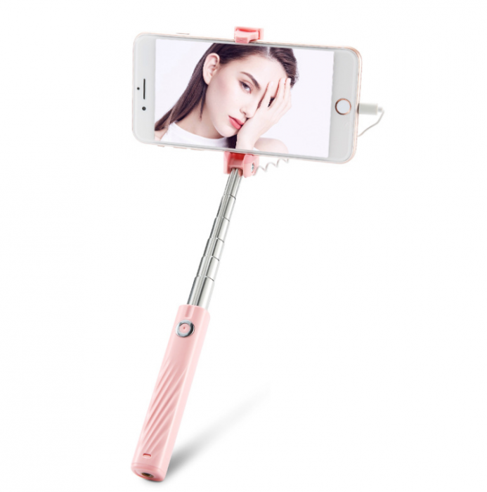 UTGATT5 - Floveme Mini Size Lightning Selfie Stick - Rosa