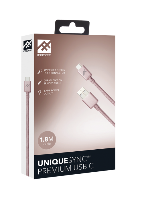 UTGATT4 - Ifrogz Unique Sync Premium Usb A To Usb C Cable 1.8M Rose Gold