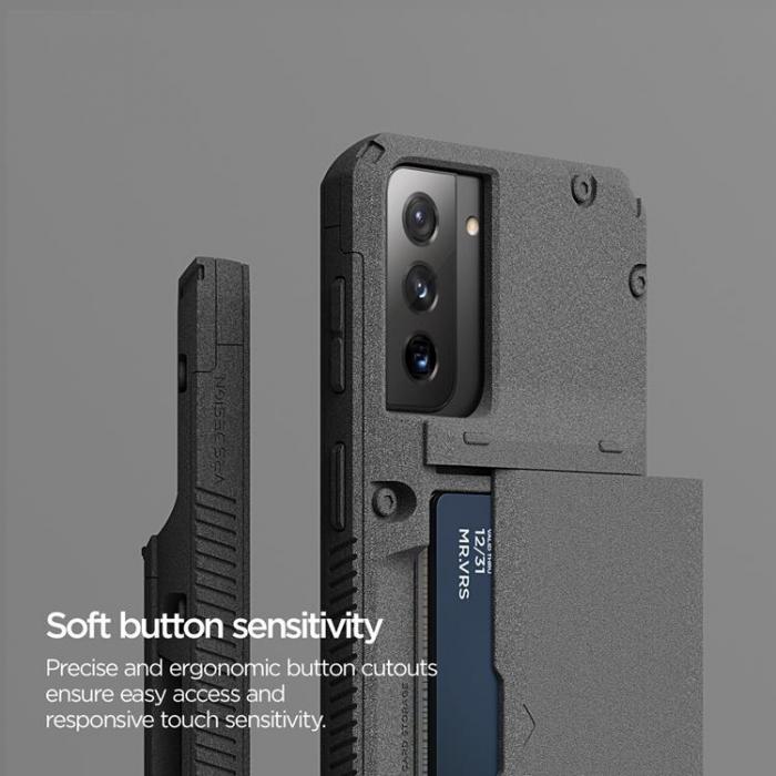 UTGATT4 - VRS DESIGN - Damda Glide Pro Skal Samsung Galaxy S21 Plus - Sand Stone