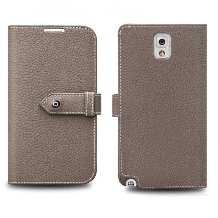 UTGATT4 - Qialino Exklusivt Plnboksfodral till Samsung Galaxy Note 3 N9000 (Sand Brown)