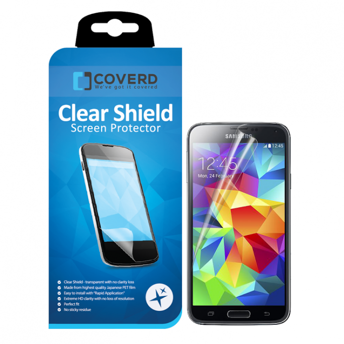 UTGATT5 - CoveredGear Clear Shield skrmskydd till Samsung Galaxy S5 (2PACK)