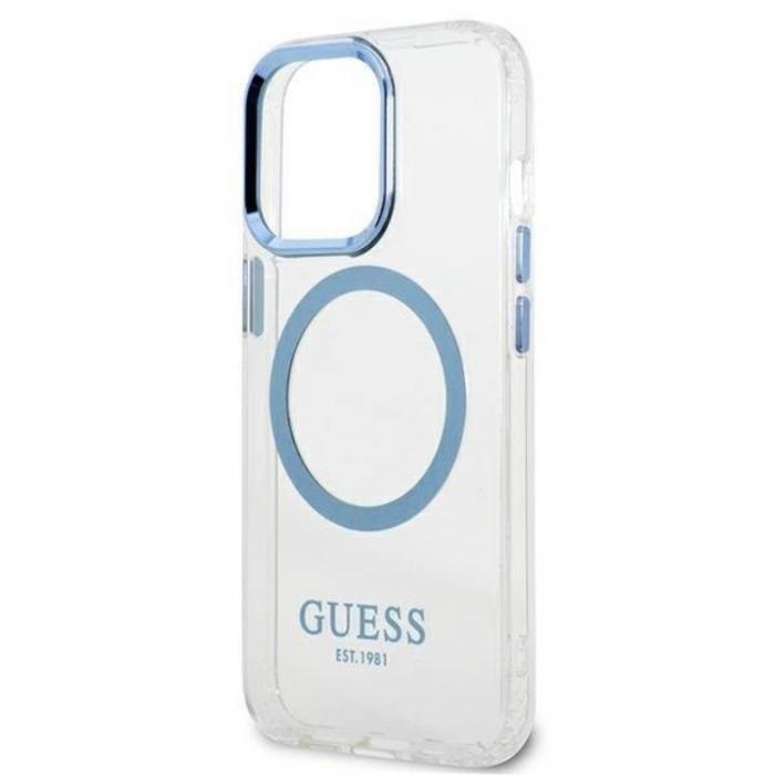 Guess - Guess iPhone 13 Pro Skal Magsafe Metal Outline - Bl