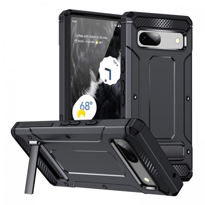 A-One Brand - Google Pixel 7a Mobilskal Kickstand Shockproof - Svart