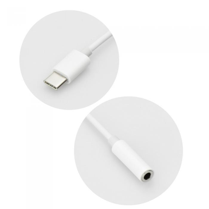 Forcell - Adapter HF/audio USB-C - Jack 3,5mm Vit