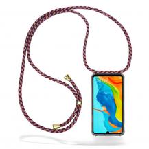 CoveredGear-Necklace - Boom Huawei P30 Lite mobilhalsband skal - Red Camo Cord