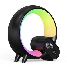 A-One Brand - RGBW Atmosphere Bluetooth Högtalare Digital Väckarklocka - Svart