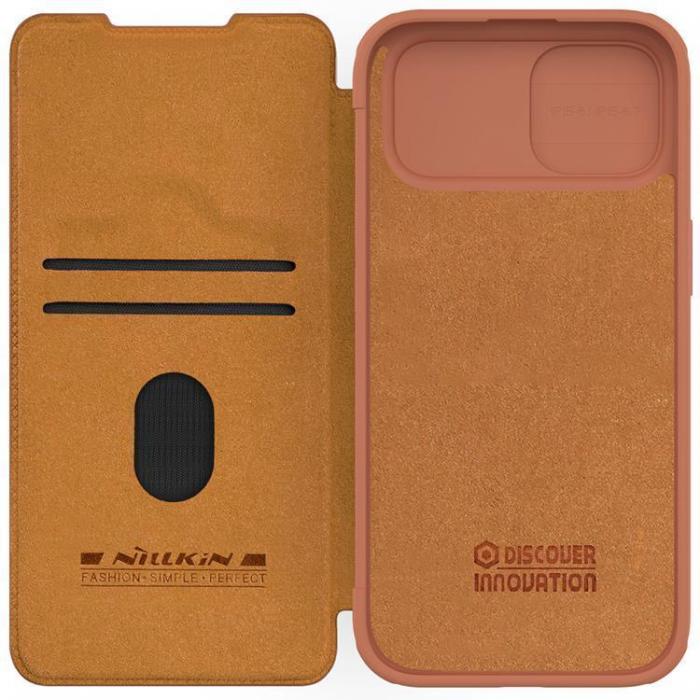 Nillkin - Nillkin iPhone 15 Plus Plnboksfodral Qin Pro Lder - Brun