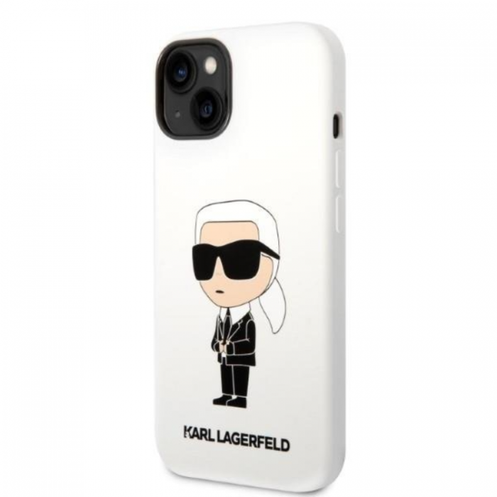 KARL LAGERFELD - Karl Lagerfeld iPhone 14 Skal Silicone Ikonik - Vit