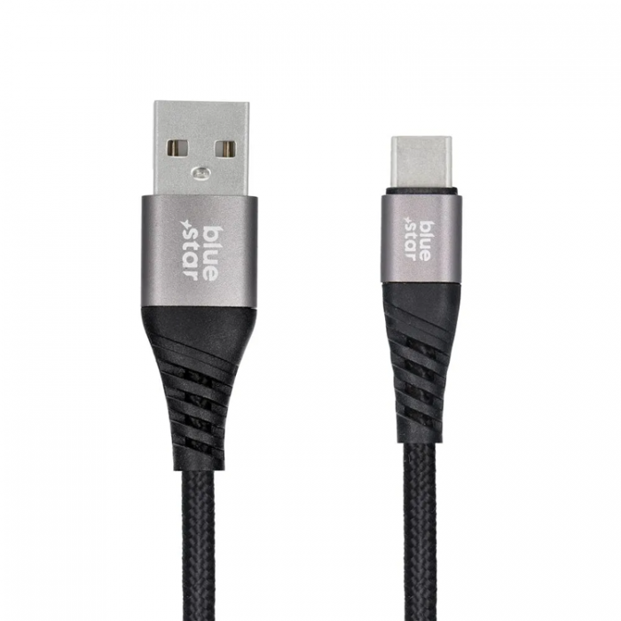 Blue Star - Blue Star USB-A Till USB-C Kabel 1.2m - Svart
