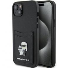 KARL LAGERFELD - Karl Lagerfeld iPhone 15 Mobilskal Korthållare Metal Logo