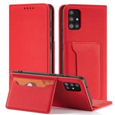 A-One Brand - Galaxy A12 5G (2020/2021) Plånboksfodral Magnet Stand - Röd