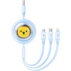BASEUS - Baseus Kabel USB-A Till USB-C/Lightning/MicroUSB 1.1m - Blå