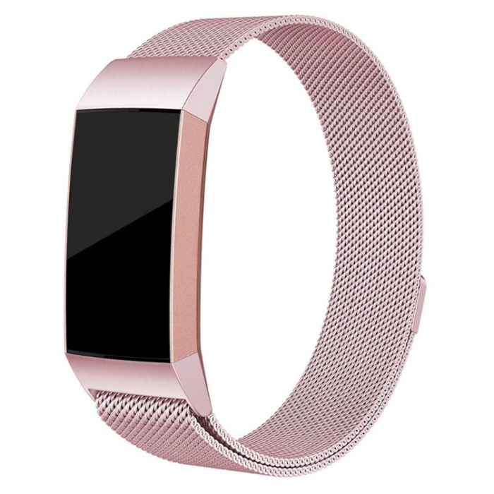 A-One Brand - Fitbit Charge 4/3 Armband Milanese Loop - Rosa