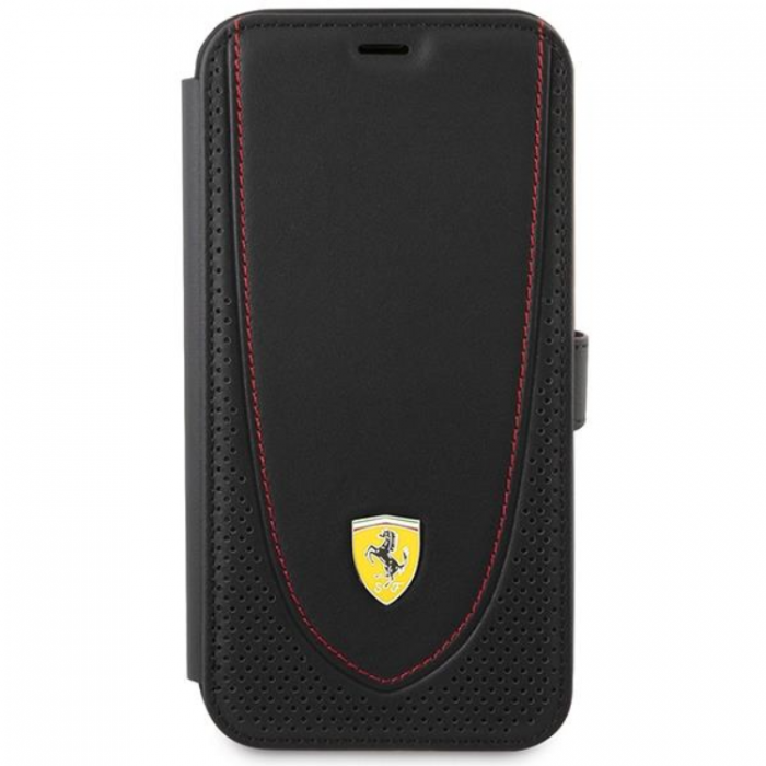 Ferrari - Ferrari iPhone 13 Pro Plnboksfodral Lder Curved Line - Svart