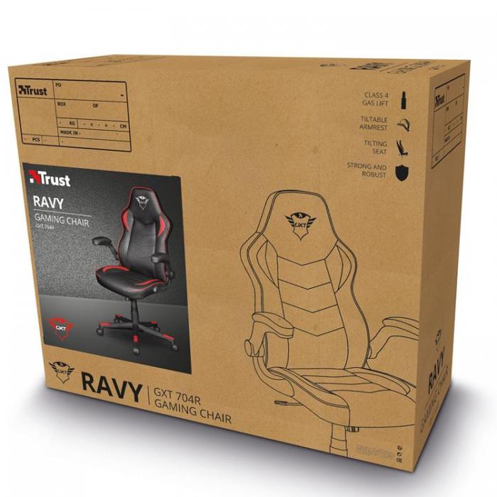 UTGATT1 - TRUST GXT 704 Ravy Gaming Chair - Svart / Rd