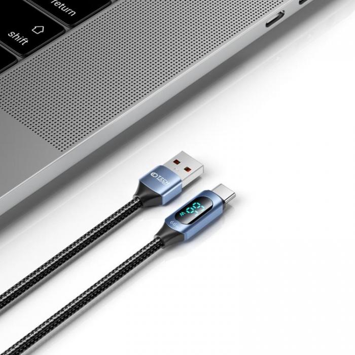 Tech-Protect - Tech-Protect USB-A till USB-C Kabel Ultraboost LED 1m - Bl