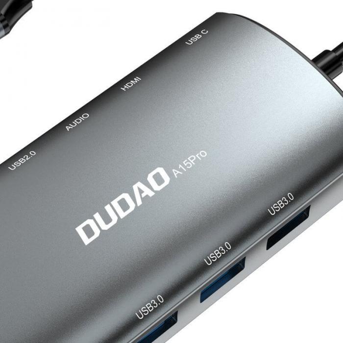 OEM - Dudao 11w1 multifunktionel HUB USB-C - USB-C Gr
