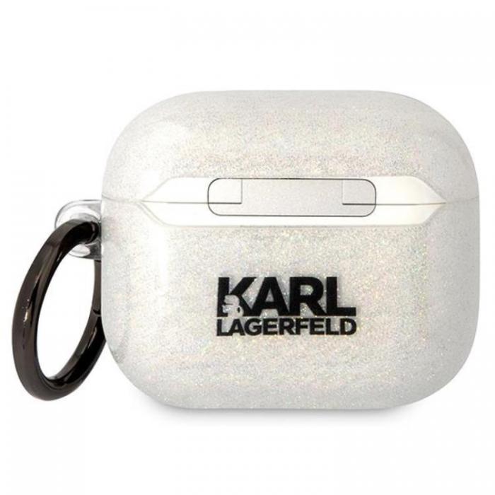 KARL LAGERFELD - KARL LAGERFELD AirPods 3 Skal Gliter Karl&Choupette - Clear