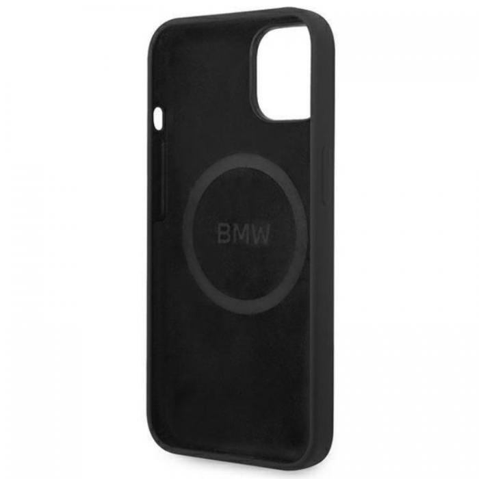 BMW - BMW iPhone 14 Plus Skal Magsafe Silicone Signature Logo - Svart