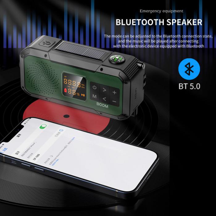 UTGATT5 - BooM vev-radio 2000mAh Powerbank Bluetooth Hgtalare Lampa - Silver