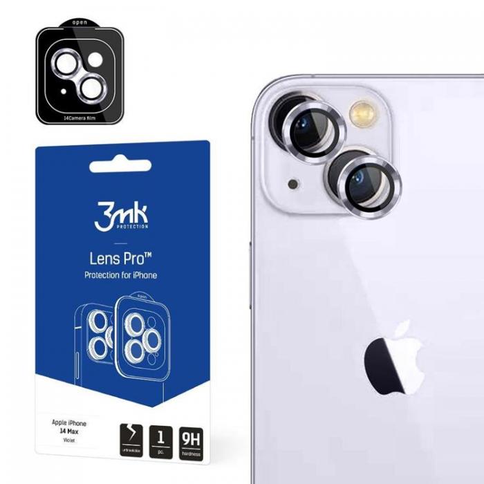 3MK - 3MK Apple iPhone 14 Plus Linsskydd i Hrdat Glas Pro - Violet