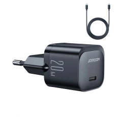 Joyroom - Joyroom JR-TCF02 USB-C Väggladdare + USB-C Kabel PD 20W - Svart