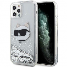 KARL LAGERFELD - Karl Lagerfeld iPhone 12/12 Pro Skal Liquid Glitter Choupette Head - Silver