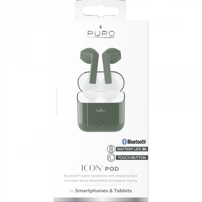 UTGATT1 - Puro - ICON POD Bluetooth-hrlurar med laddfodral - Grn