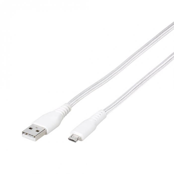 UTGATT1 - Vivanco Longlife Micro-USB kabel 2.5m - Vit
