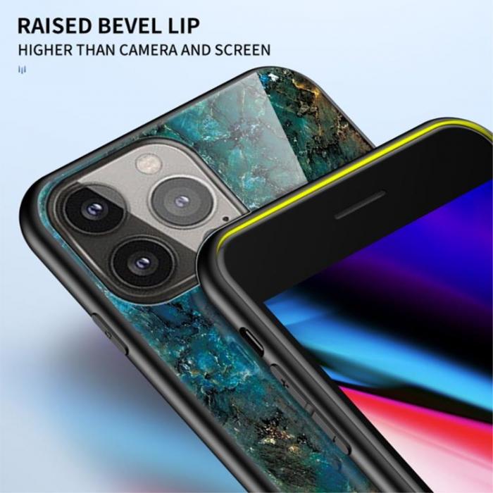 A-One Brand - Anti-Scratch Hrdat Glas Skrmskydd iPhone 13 Pro - Emerald Marble