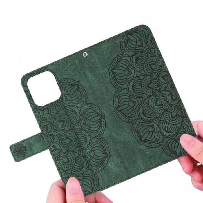 A-One Brand - iPhone 14 Plånboksfodral Mandala Flower - Grön