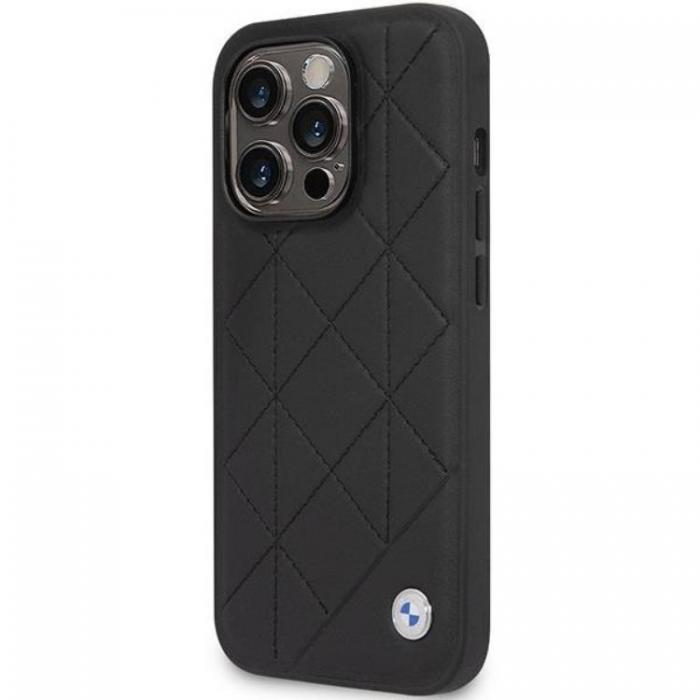 BMW - BMW iPhone 14 Pro Mobilskal Lder Quilted- Svart